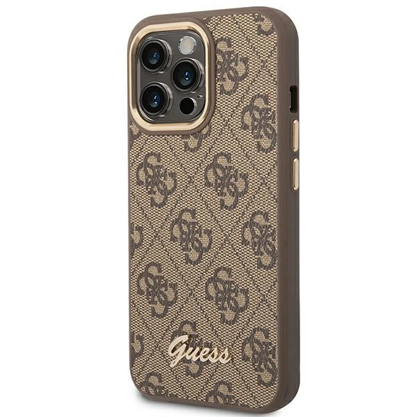 Guess GUHCP14LHG4SHW iPhone 14 Pro 6.1 "brown / brown hard case 4G Vintage Gold Logoeng