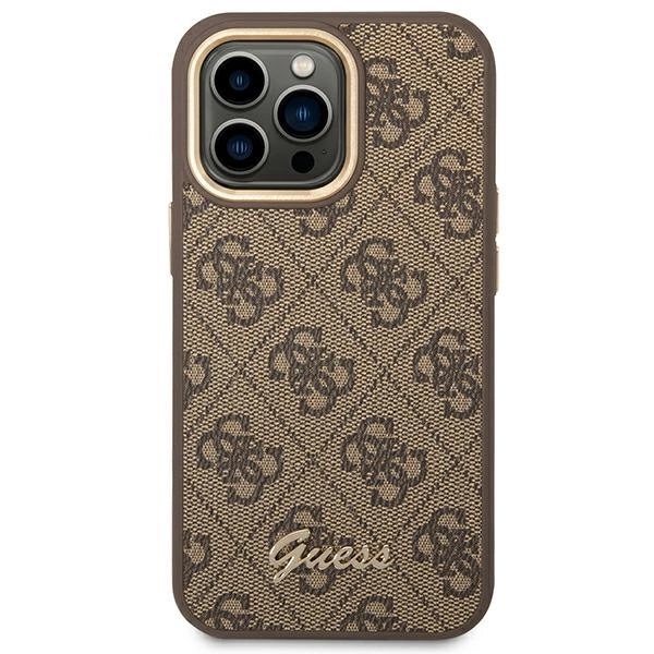 Guess GUHCP14LHG4SHW iPhone 14 Pro 6.1 "brown / brown hard case 4G Vintage Gold Logoeng