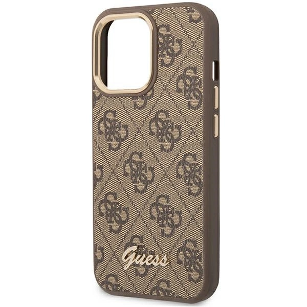 Guess GUHCP14LHG4SHW iPhone 14 Pro 6.1 "brown / brown hard case 4G Vintage Gold Logoeng