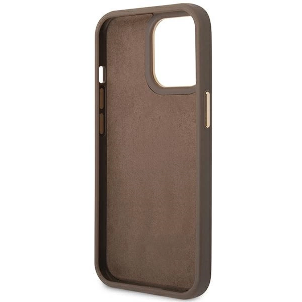 Guess GUHCP14LHG4SHW iPhone 14 Pro 6.1 "brown / brown hard case 4G Vintage Gold Logoeng