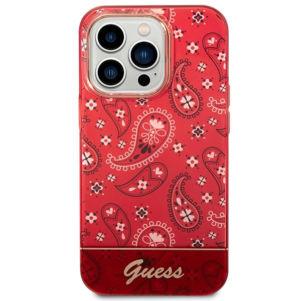 Guess GUHCP14LHGBNHR iPhone 14 Pro 6.1" red/red hardcase Bandana Paisleyeng