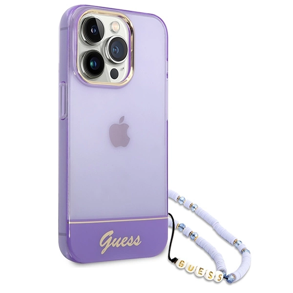 Guess GUHCP14LHGCOHU iPhone 14 Pro 6.1" purple/purple hardcase Translucent Pearl Strapeng