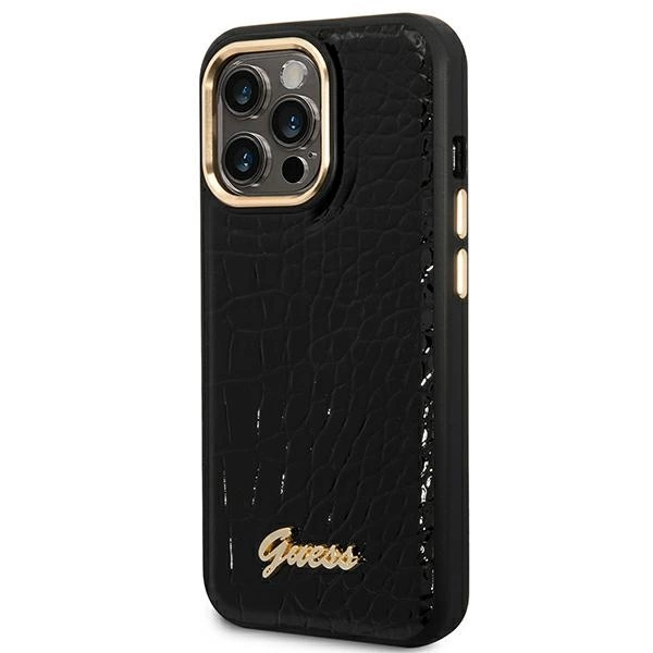 Guess Croco Collection iPhone 14 Pro 6.1" Case - Blackeng