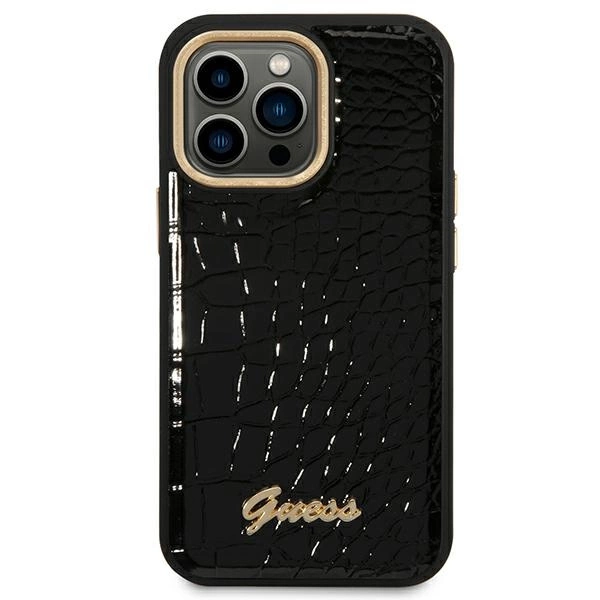 Guess Croco Collection iPhone 14 Pro 6.1" Case - Blackeng