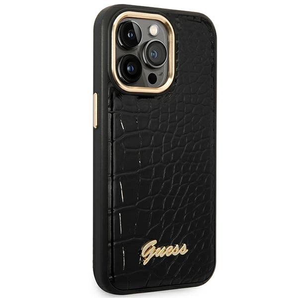 Guess Croco Collection iPhone 14 Pro 6.1" Case - Blackeng