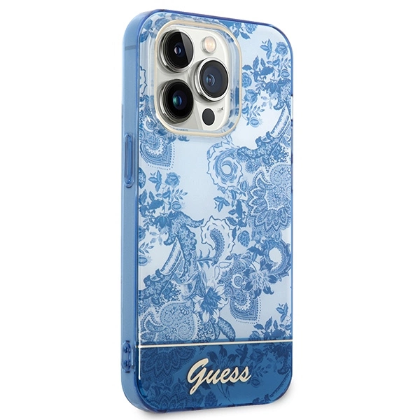 Guess GUHCP14LHGPLHB iPhone 14 Pro 6.1" blue/blue hardcase Porcelain Collectioneng
