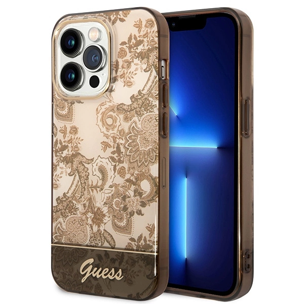 Guess GUHCP14LHGPLHC iPhone 14 Pro 6.1" ocher hardcase Porcelain Collectioneng