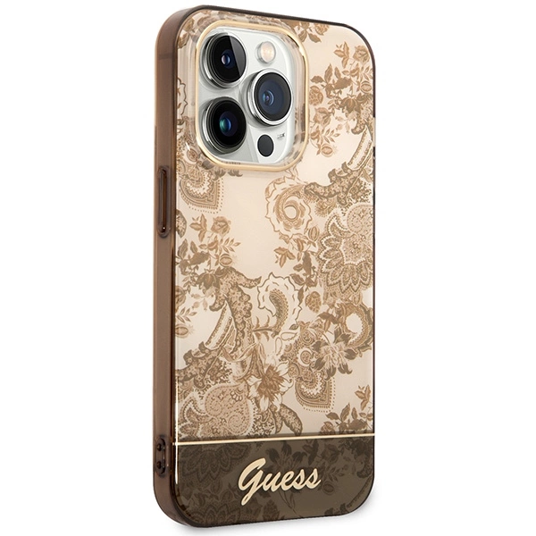 Guess GUHCP14LHGPLHC iPhone 14 Pro 6.1" ocher hardcase Porcelain Collectioneng
