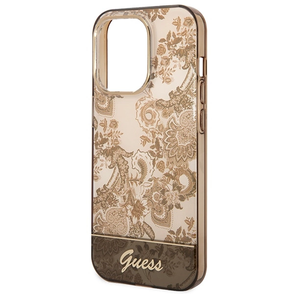 Guess GUHCP14LHGPLHC iPhone 14 Pro 6.1" ocher hardcase Porcelain Collectioneng