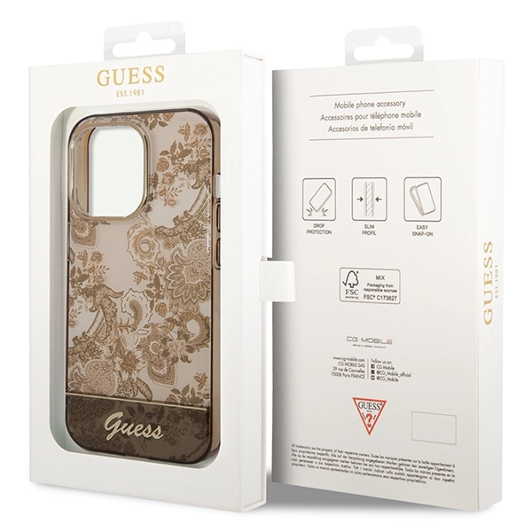 Guess GUHCP14LHGPLHC iPhone 14 Pro 6.1" ocher hardcase Porcelain Collectioneng