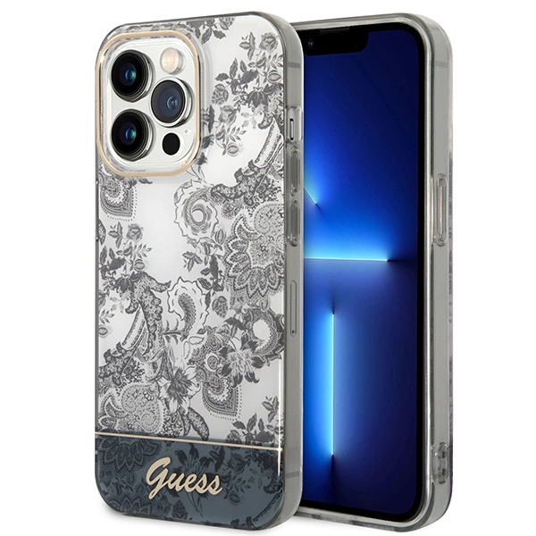 Guess GUHCP14LHGPLHG iPhone 14 Pro 6.1" grey/grey hardcase Porcelain Collectioneng
