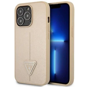 Guess GUHCP14LPSATLE iPhone 14 Pro 6,1 "beige / beige hardcase SaffianoTriangle Logoeng