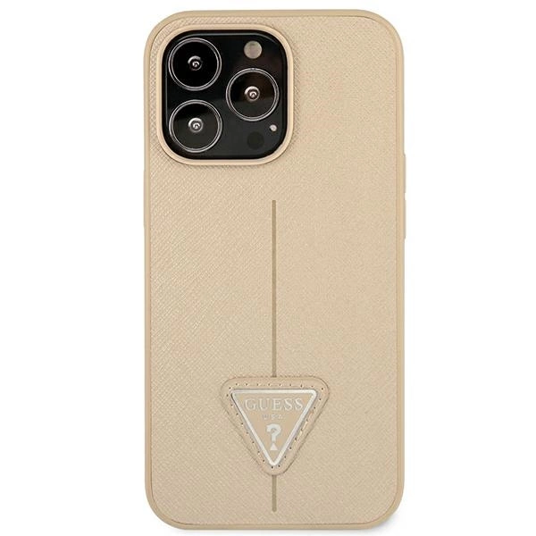 Guess GUHCP14LPSATLE iPhone 14 Pro 6,1 "beige / beige hardcase SaffianoTriangle Logoeng