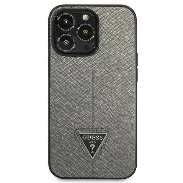 Guess GUHCP14LPSATLG iPhone 14 Pro 6.1 "silver / silver hardcase SaffianoTriangle Logoeng