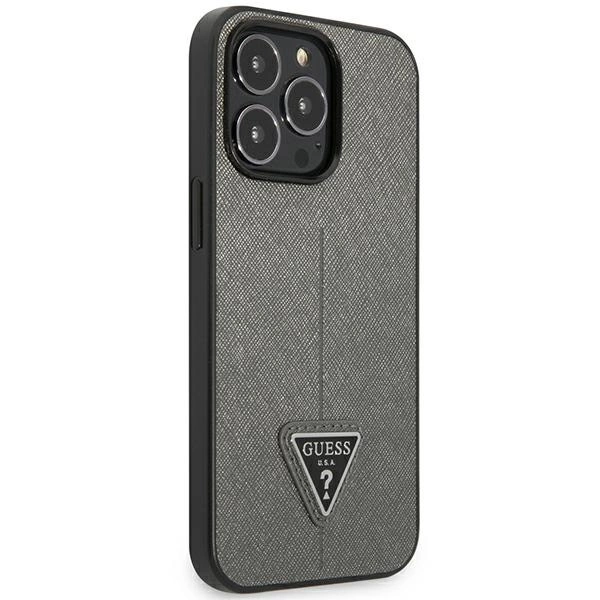 Guess GUHCP14LPSATLG iPhone 14 Pro 6.1 "silver / silver hardcase SaffianoTriangle Logoeng