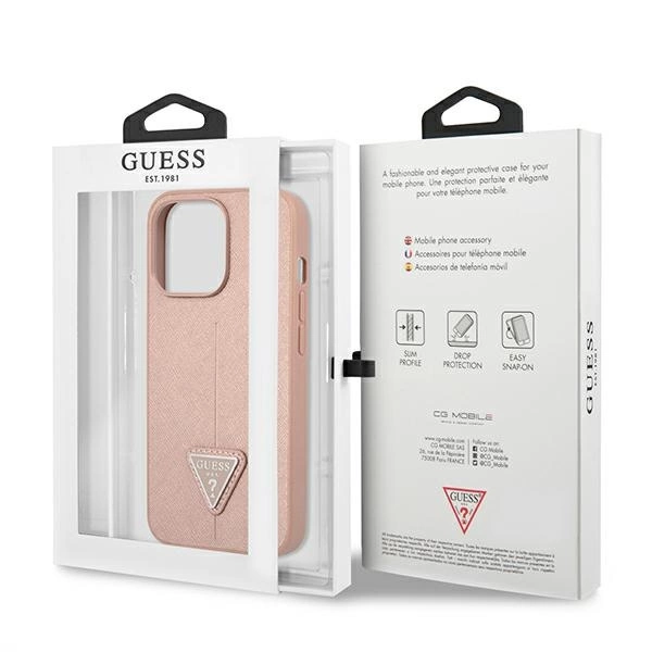 Guess GUHCP14LPSATLP iPhone 14 Pro 6.1 "pink / pink hardcase SaffianoTriangle Logoeng