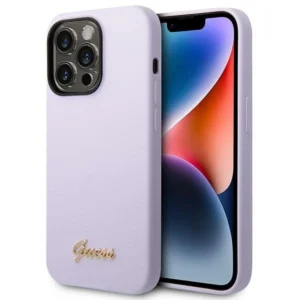 Guess GUHCP14LSLSMU iPhone 14 Pro 6.1" purple/purple hard case Silicone Vintage Gold Logoeng