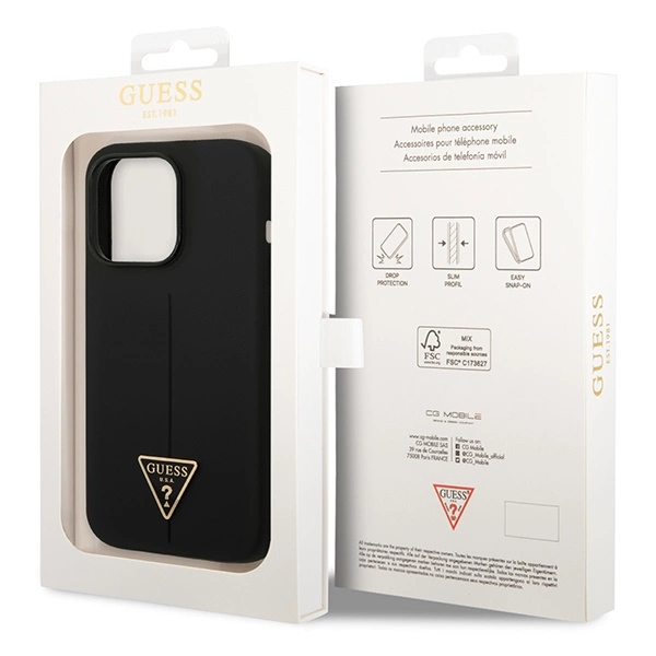 Guess GUHCP14LSLTGK iPhone 14 Pro 6.1" black/black hardcase Silicone Triangleeng