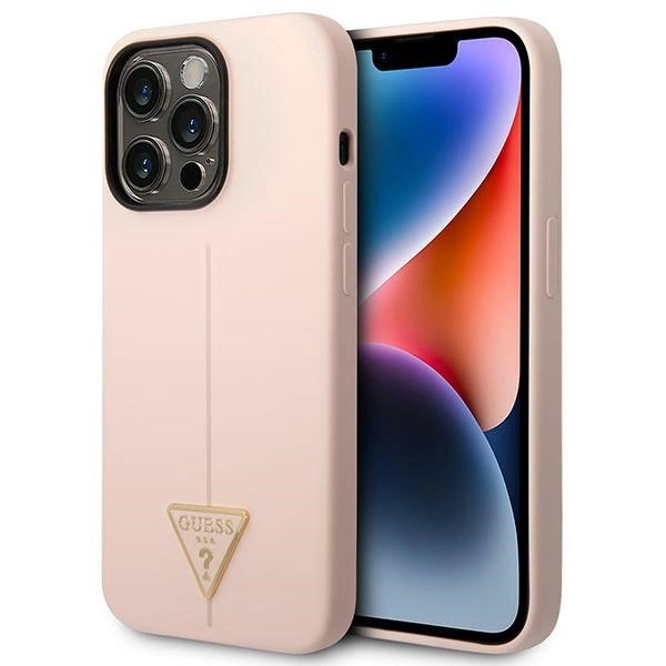 Guess GUHCP14LSLTGP iPhone 14 Pro 6.1" pink/pink hardcase Silicone Triangleeng