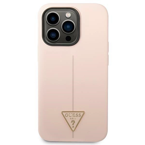 Guess GUHCP14LSLTGP iPhone 14 Pro 6.1" pink/pink hardcase Silicone Triangleeng