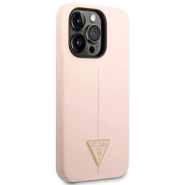 Guess GUHCP14LSLTGP iPhone 14 Pro 6.1" pink/pink hardcase Silicone Triangleeng