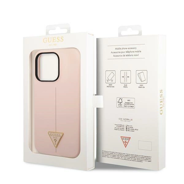 Guess GUHCP14LSLTGP iPhone 14 Pro 6.1" pink/pink hardcase Silicone Triangleeng