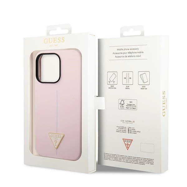 Guess Silicone Triangle iPhone 14 Pro 6.1" Case - Purpleeng