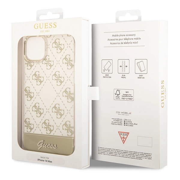 Guess GUHCP14MHG4MHG iPhone 14 Plus 6.7 "gold / gold hardcase 4G Pattern Scripteng