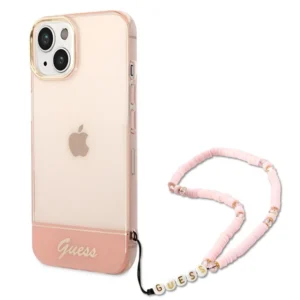 Guess GUHCP14MHGCOHP iPhone 14 Plus 6.7" pink/pink hardcase Translucent Pearl Strapeng