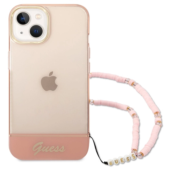 Guess GUHCP14MHGCOHP iPhone 14 Plus 6.7" pink/pink hardcase Translucent Pearl Strapeng