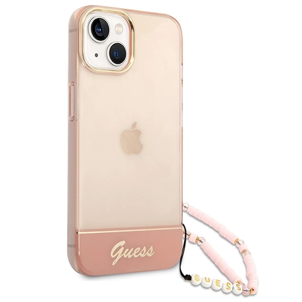 Guess GUHCP14MHGCOHP iPhone 14 Plus 6.7" pink/pink hardcase Translucent Pearl Strapeng