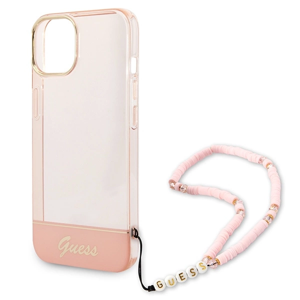 Guess GUHCP14MHGCOHP iPhone 14 Plus 6.7" pink/pink hardcase Translucent Pearl Strapeng