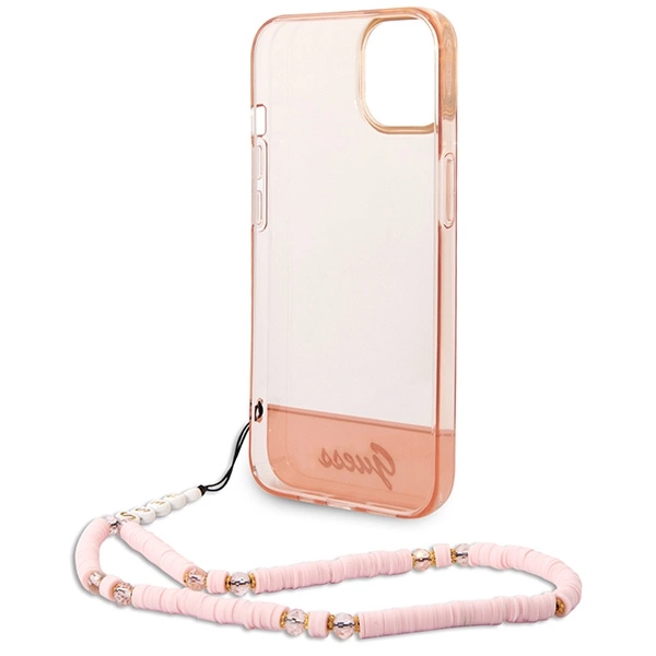 Guess GUHCP14MHGCOHP iPhone 14 Plus 6.7" pink/pink hardcase Translucent Pearl Strapeng