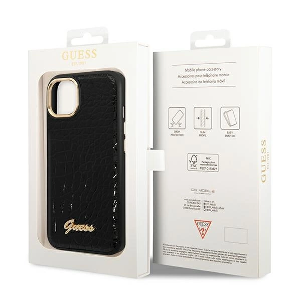 Guess GUHCP14MHGCRHK iPhone 14 Plus 6.7 "black / black hardcase Croco Collectioneng