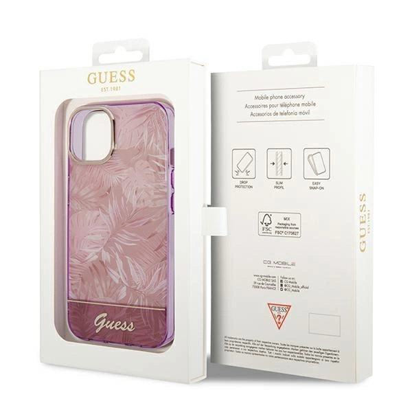 Guess GUHCP14MHGJGHP iPhone 14 Plus 6.7 "pink / pink hardcase Jungle Collectioneng
