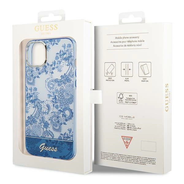 Guess GUHCP14MHGPLHB iPhone 14 Plus 6.7" blue/blue hardcase Porcelain Collectioneng