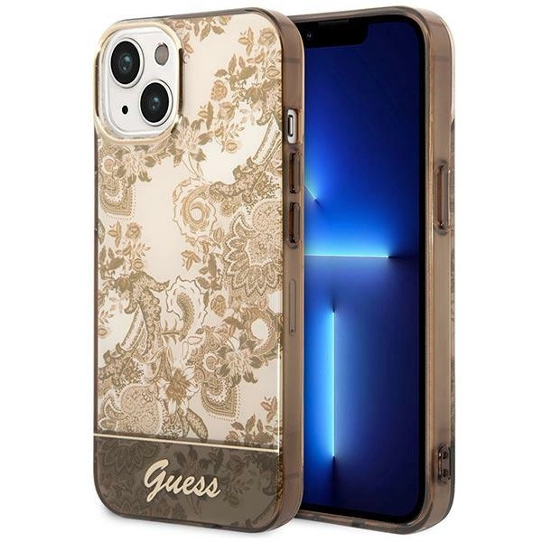 Guess GUHCP14MHGPLHC iPhone 14 Plus 6.7" ocher hardcase Porcelain Collectioneng