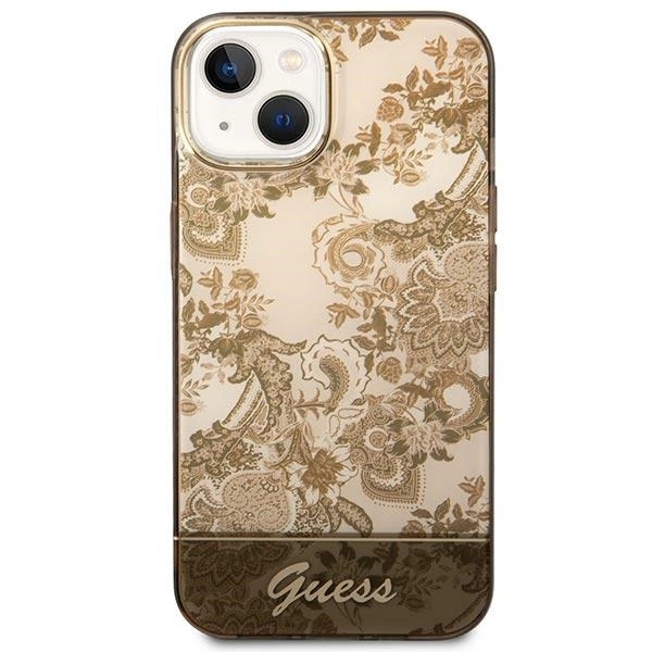 Guess GUHCP14MHGPLHC iPhone 14 Plus 6.7" ocher hardcase Porcelain Collectioneng