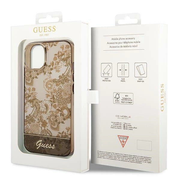 Guess GUHCP14MHGPLHC iPhone 14 Plus 6.7" ocher hardcase Porcelain Collectioneng