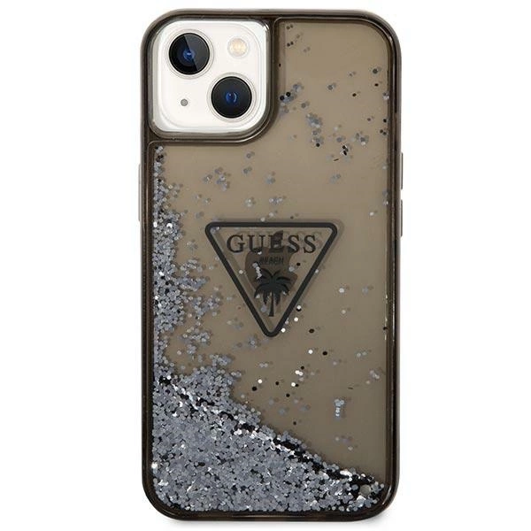 Guess GUHCP14MLFCTPK iPhone 14 Plus 6.7" black/black hardcase Liquid Glitter Palm Collectioneng