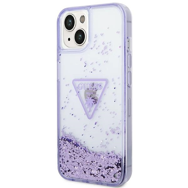 Guess Liquid Glitter Palm Collection case for iPhone 14 Plus 6.7" - purpleeng