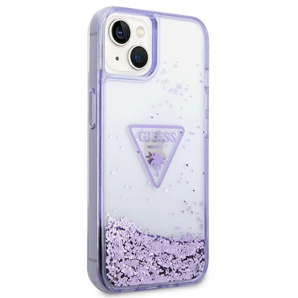 Guess Liquid Glitter Palm Collection case for iPhone 14 Plus 6.7" - purpleeng