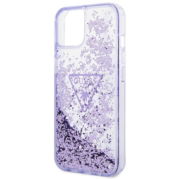 Guess Liquid Glitter Palm Collection case for iPhone 14 Plus 6.7" - purpleeng