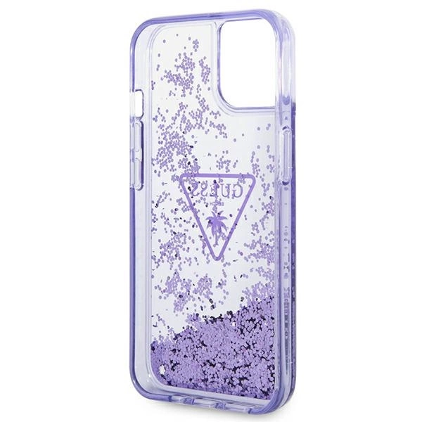 Guess Liquid Glitter Palm Collection case for iPhone 14 Plus 6.7" - purpleeng