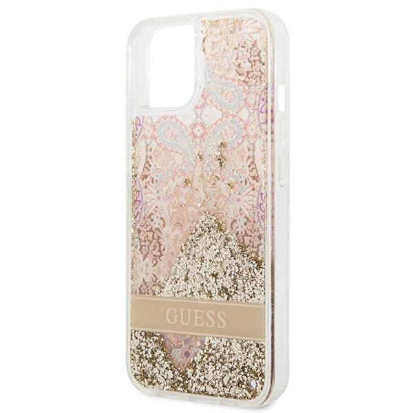 Guess GUHCP14MLFLSD iPhone 14 Plus 6.7" gold/gold hardcase Paisley Liquid Glittereng