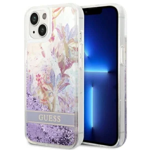 Guess GUHCP14MLFLSU iPhone 14 Plus 6.7 "violet / purple hardcase Flower Liquid Glittereng