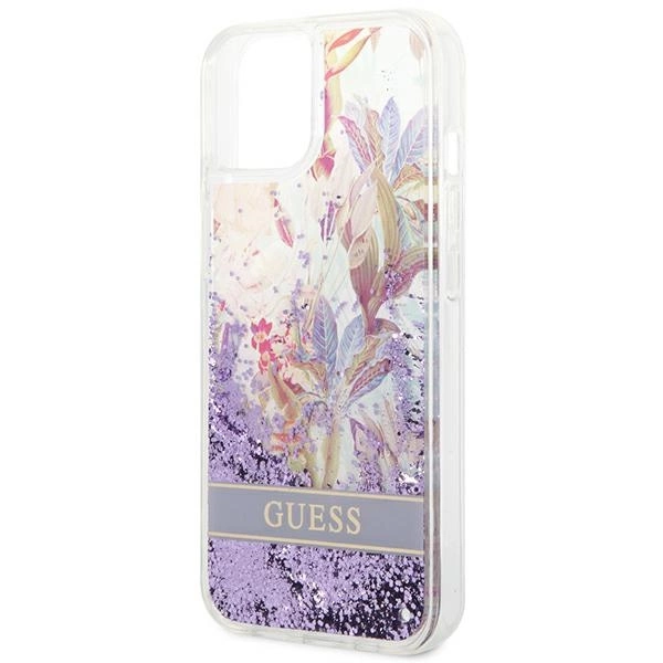 Guess GUHCP14MLFLSU iPhone 14 Plus 6.7 "violet / purple hardcase Flower Liquid Glittereng