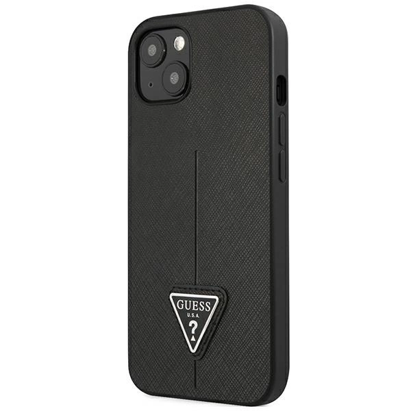 Guess GUHCP14MPSATLK iPhone 14 Plus 6,7 "black / black hardcase SaffianoTriangle Logoeng