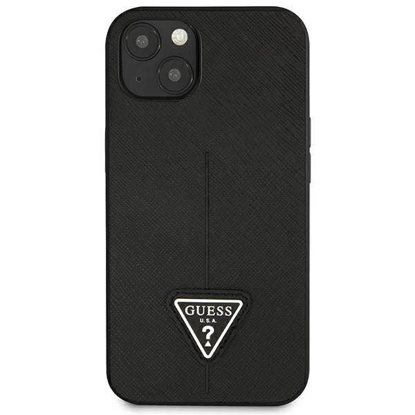 Guess GUHCP14MPSATLK iPhone 14 Plus 6,7 "black / black hardcase SaffianoTriangle Logoeng