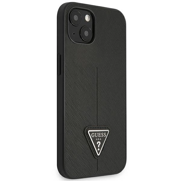Guess GUHCP14MPSATLK iPhone 14 Plus 6,7 "black / black hardcase SaffianoTriangle Logoeng